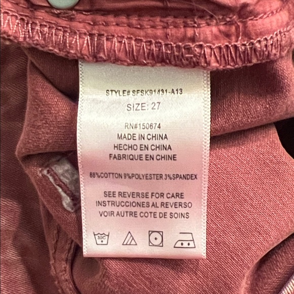 Wash Lab Pink Skinny Fit Jeans, Sz 27 - Picture 6 of 6